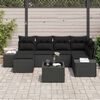 vidaXL Gartensofa-set mit Kissen 7 pcs Schwarz Poly-Rattan
