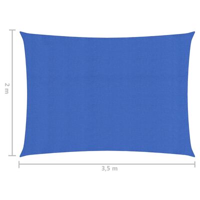 vidaXL Sonnensegel 160 g/m² Blau 2x3,5 m HDPE
