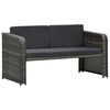 vidaXL 4-tlg. Garten-Lounge-Set mit Auflagen Poly Rattan Anthrazit