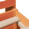 vidaXL Massivholzbett mit Regal ohne Matratze Wachsbraun 200x200 cm