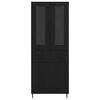 vidaXL Highboard 2 pcs Schwarz Eichen-Optik Engineered Wood und Glas