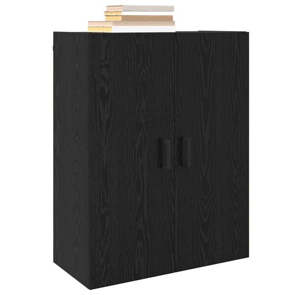 vidaXL Wandschrank Wandmontiert Schwarz Eichen-Optik 69,5 x 34 x 90 cm