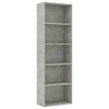vidaXL B&uuml;cherregal 5 F&auml;cher Betongrau 60x30x189 cm Holzwerkstoff