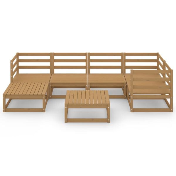 vidaXL 7-tlg. Garten-Lounge-Set Honigbraun Massivholz Kiefer
