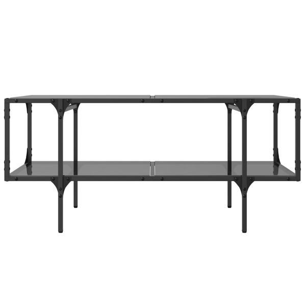 vidaXL Couchtisch mit Glasplatte Schwarz 98,5x50x45 cm Stahl