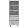 vidaXL Highboard Betongrau 40x36x110 cm Holzwerkstoff