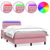 vidaXL Boxspringbett mit Matratze & LED Rosa 120x210 cm Samt