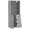 vidaXL Highboard Grau Sonoma 69,5x34x180 cm Holzwerkstoff