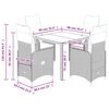 vidaXL 5-tlg. Garten-Bistro-Set mit Kissen Grau Poly Rattan