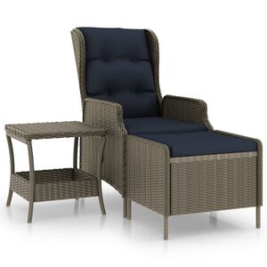 vidaXL 2-tlg. Garten-Lounge-Set mit Auflagen Poly Rattan Braun