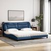 vidaXL Bett mit Matratze "Hvar" Blau 200x200 cm Stoff