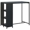 vidaXL Bartisch mit Regal Schwarz 120x60x110 cm Poly Rattan