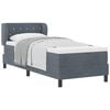 vidaXL Boxspringbett mit Kopfteil Dunkelgrau 80 x 200 cm Samt