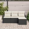 vidaXL Gartensofa-set mit Kissen 4 pcs Schwarz Poly-Rattan