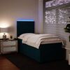 vidaXL Boxspringbett mit Matratze Blau 90x190 cm Samt