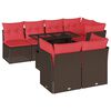 vidaXL 8-teiliges Gartensofa-Set mit Kissen, braun, Polyrattan