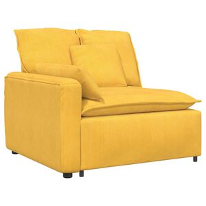vidaXL Modulares Sofa Endmodul mit Armlehne Kissen Hellgelb 100 cm