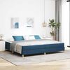vidaXL Boxspringbett mit Matratze Blau 200 x 200 cm Stoff