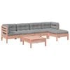 vidaXL 6-tlg. Garten-Sofagarnitur mit Kissen Massivholz Douglasie