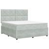 vidaXL Boxspringbett mit Matratze Hellgrau 140 x 190 cm Samt