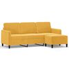vidaXL 3-Sitzer-Sofa mit Hocker Hellgelb 180 cm Samt