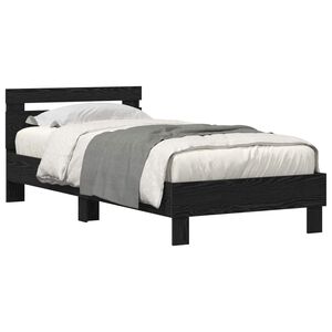 vidaXL Bettrahmen Schwarz Eichen-Optik 100 x 200 cm Holzwerkstoff