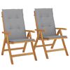 vidaXL Gartenst&uuml;hle mit Kissen 2 Stk. Massivholz Teak
