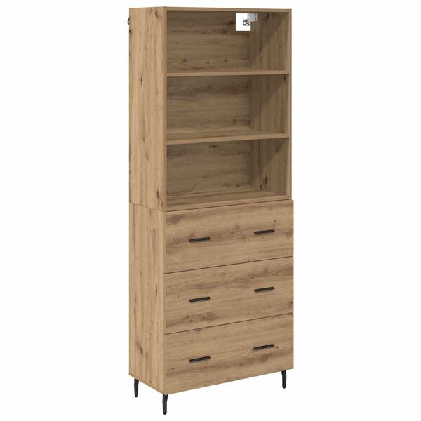 vidaXL Highboard mit Schubladen Artisan-Eiche 69,5 x 34 x 180 cm