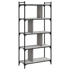 vidaXL B&uuml;cherregal 5 B&ouml;den Grau Sonoma 76x32x158 cm Holzwerkstoff