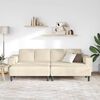 vidaXL Sofa mit Kissen Creme 250 x 188 x 76 cm Cordstoff