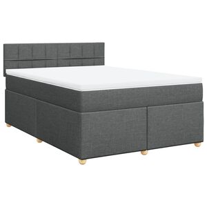 vidaXL Boxspringbett mit Matratze Dunkelgrau 140x190 cm Stoff