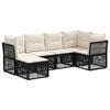 vidaXL Gartensofa-set 6 pcs Schwarz Poly-Rattan