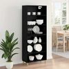 vidaXL Highboard Schwarz Eichen-Optik 69,5 x 32,5 x 180 cm