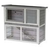 @Pet Kaninchenstall Benji Outdoor 115x48x92 cm Holz Grau und Wei&szlig;