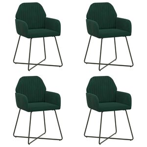 vidaXL Esszimmerst&uuml;hle 4 pcs Samt Dunkelgr&uuml;n 55 x 50 x 84 cm