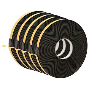 vidaXL Selbstklebendes Schaumstoffband 5 stk. Schwarz 15 mm x 10 m