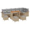 vidaXL Gartensofa-set mit Kissen 10 pcs Beige Poly-Rattan
