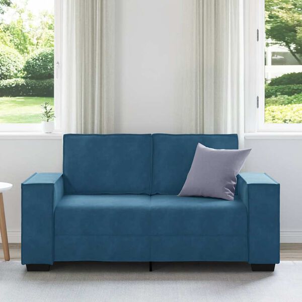 vidaXL 2-Sitzer-Sofa Blau 120 cm Samt