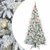 vidaXL K&uuml;nstlicher klappbarer Weihnachtsbaum Wei&szlig; 180 cm PE und PVC