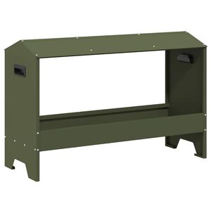 vidaXL H&uuml;hnerf&uuml;tterungsrinne Olive Gr&uuml;n 81 x 32 x 53,5 cm