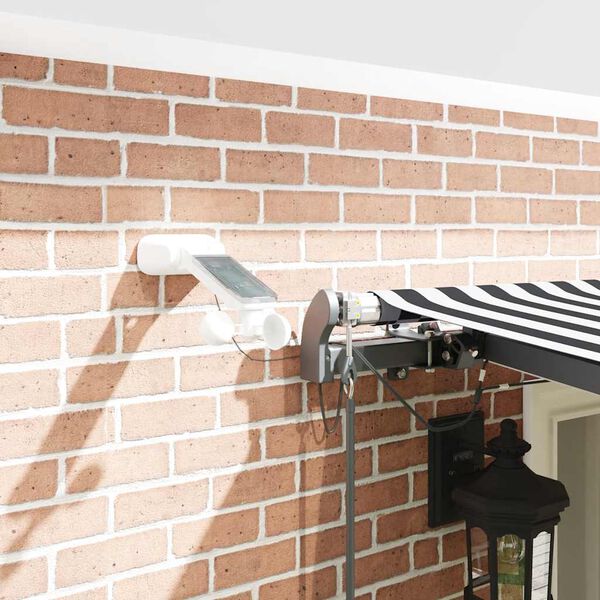 vidaXL Markise Automatisch mit LEDs Anthrazit & Wei&szlig; 600x300 cm