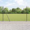 vidaXL Zaunpfosten Grau 25 x 1,4 m (25 mm Netz) Stahl und PVC
