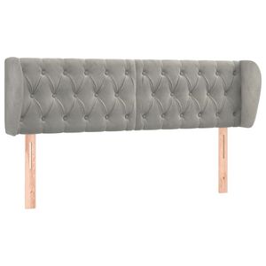 vidaXL Kopfteil mit Ohren Hellgrau 147x23x78/88 cm Samt