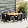vidaXL 11-tlg. Garten-Essgruppe Poly Rattan Grau