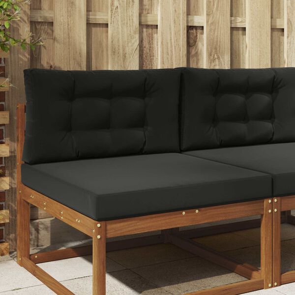 vidaXL Sofakissen f&uuml;r drau&szlig;en 2 pcs Schwarz Polyester