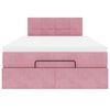 vidaXL Ottoman-Bett mit Matratze Rosa 120x200 cm Samt