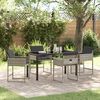 vidaXL Garten Essgruppe mit Kissen 5 pcs Hellgrau Poly-Rattan