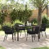 vidaXL Garten Essgruppe 5 pcs Schwarz Pulverbeschichteter Stahl