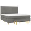 vidaXL Boxspringbett mit Matratze Dunkelgrau 180x200 cm Stoff