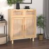 vidaXL Sideboard Braun 60x30x75 cm Massivholz Kiefer und Natur-Rattan